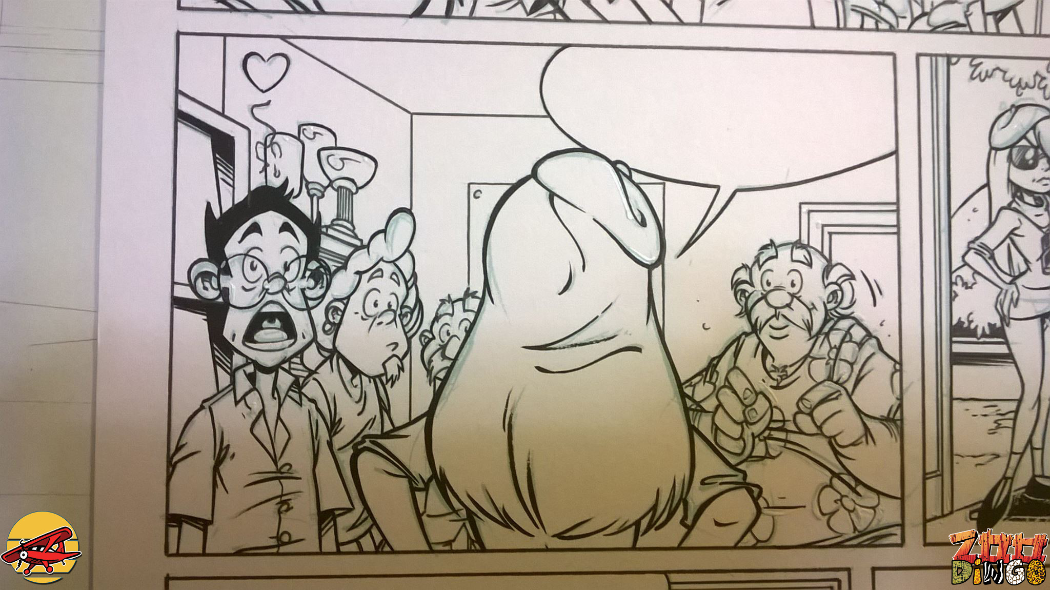 L'encrage du troisième tome 3 de Zoo Dingo